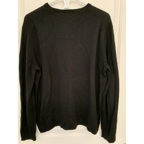 Calvin Klein Black Extra Fine Merino Wool V-neck Sweater Men’s Large - Picture 4 of 6